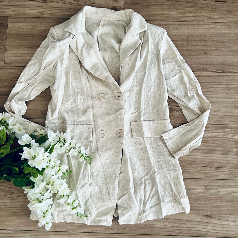 Ecru Linen Blazer